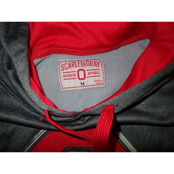 Ohio State‎ Buckeyes Scarlet And Gray Hooded Sweatshirt NCAA FOOTBALL Men's M - Picture 5 of 6